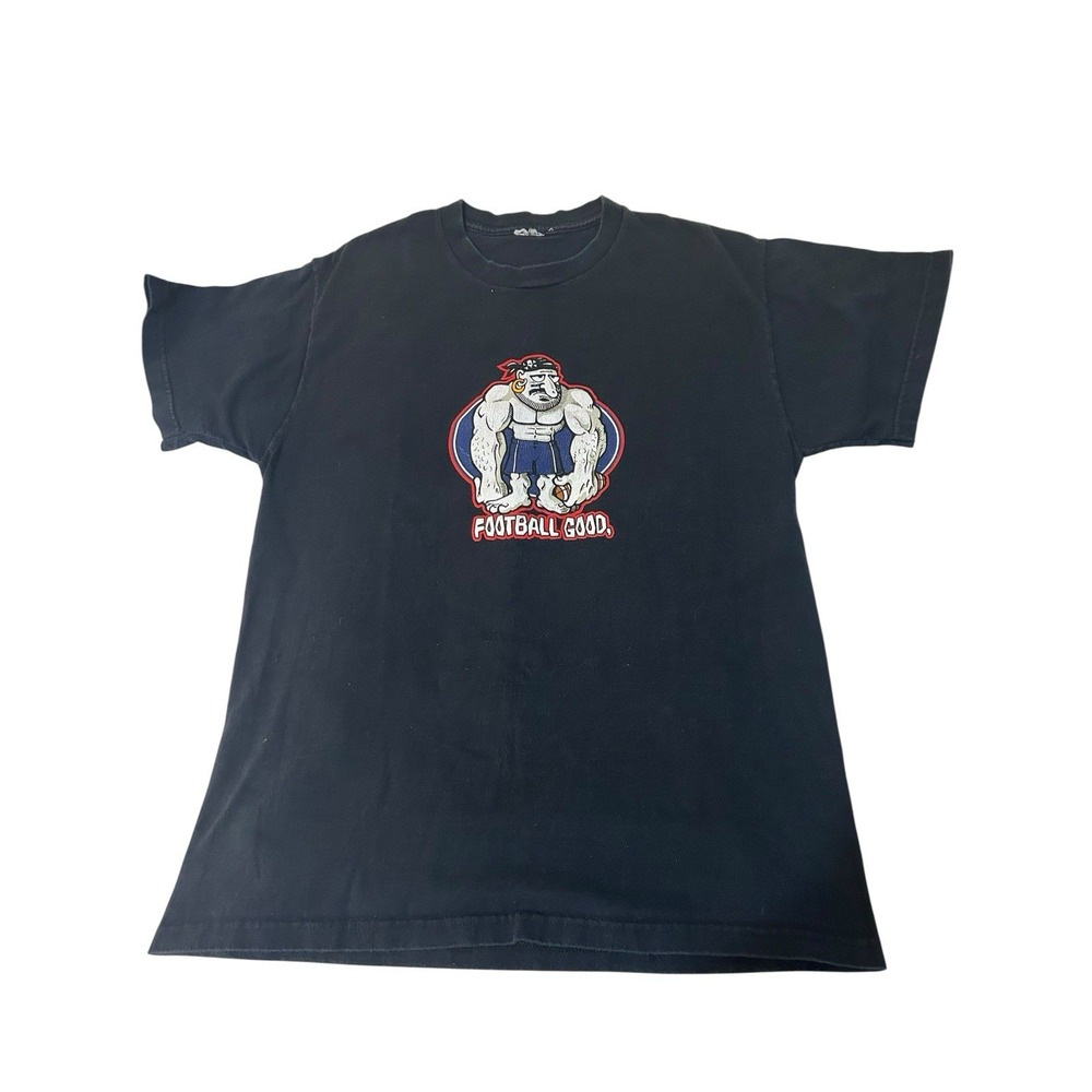 Vintage "Football Good" Joe Knows‎ Football T-Shirt Black Graphic Tee Size XL